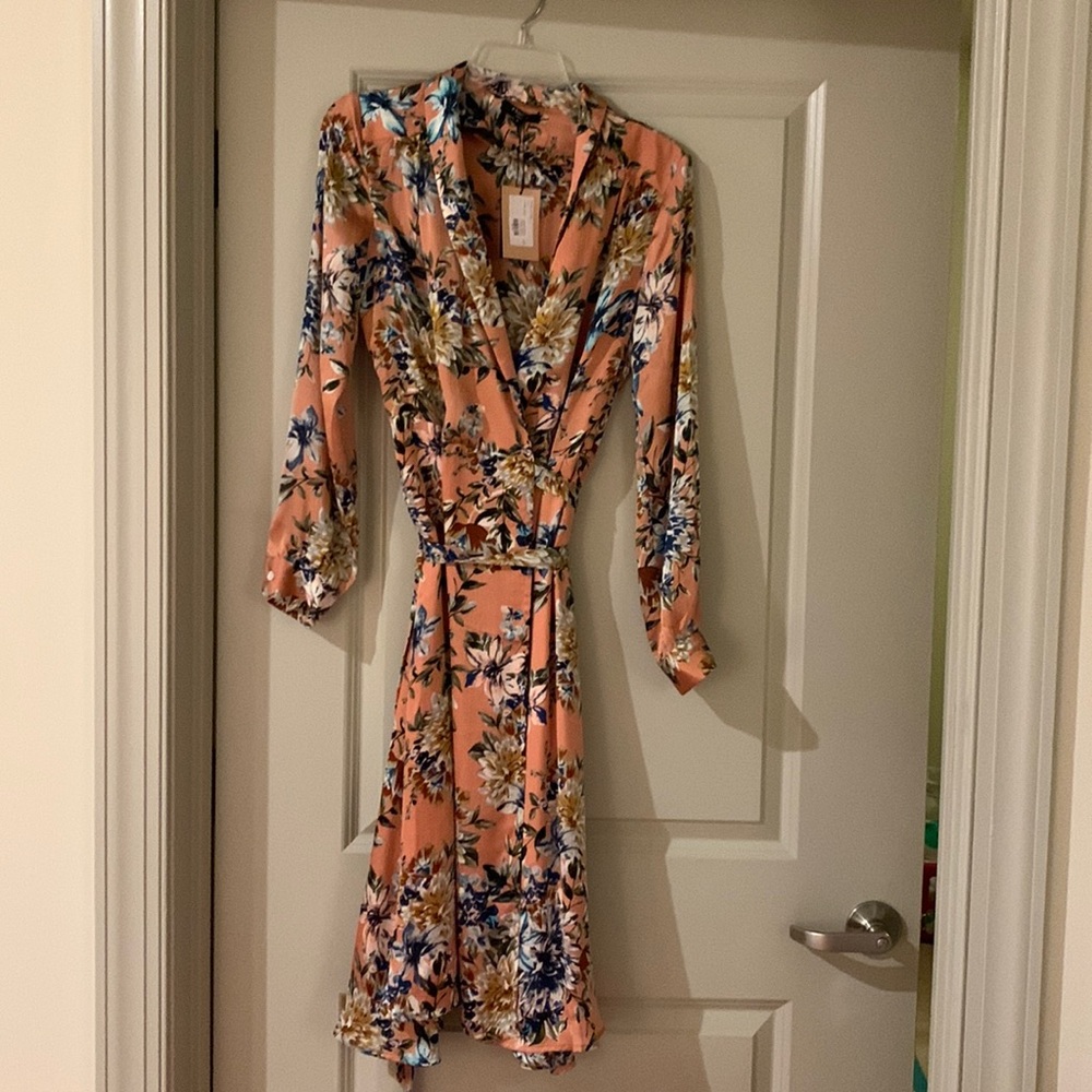 FRNCH Paris floral wrap dress - medium euc